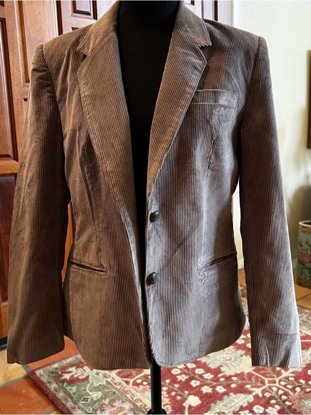 Vintage 70's Collections Blazer Women’s Sz Petite 14 Gray Corduroy Blazer Jacket